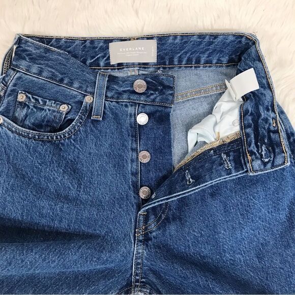 New EVERLANE The Curvy 90s Cheeky Straight Jean Button Fly Organic Cotton Sz 25 - Picture 5 of 12